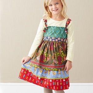 Matilda Jane Paint By Numbers Plum Feist Knot apron fox dress 12-18M 🦊